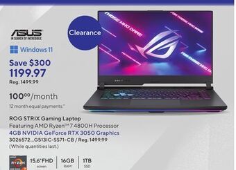 Staples Asus rog strix gaming laptop offer