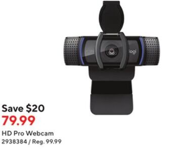 Staples Logitech hd pro webcam offer