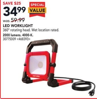 Lowe's Craftsman led worklight offer
