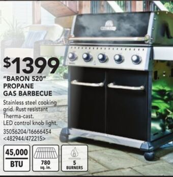 Lowe's Broil king baron 520 propane gas barbecue offer