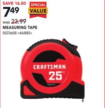 Lowe's Craftsman measuring tape offer