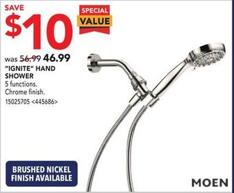 Lowe's Moen ignite hand shower offer