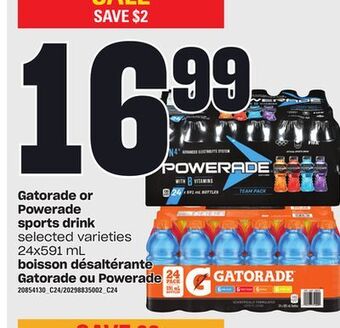 Independent Grocer Gatorade or powerade sports drink, 24x591 ml offer