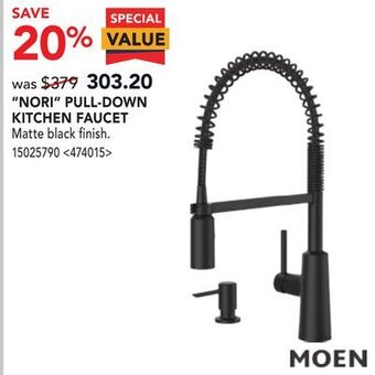 Lowe's Moen nori pull-down kitchen faucet offer