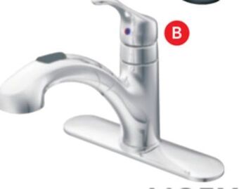 Lowe's Moen renzo pull-out kitchen faucet chrome finish offer