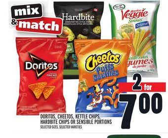 Metro Doritos, cheetos, kettle chips, hardbite chips or sensible portions offer
