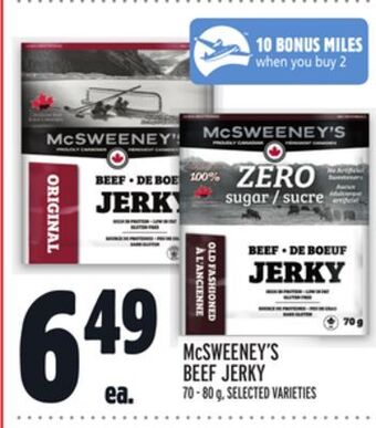 Metro Mcsweeney's beef jerky offer