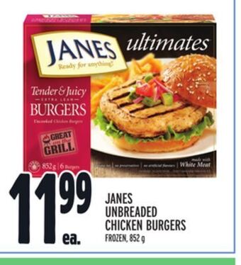 Metro Janes unbreaded chicken burgers offer