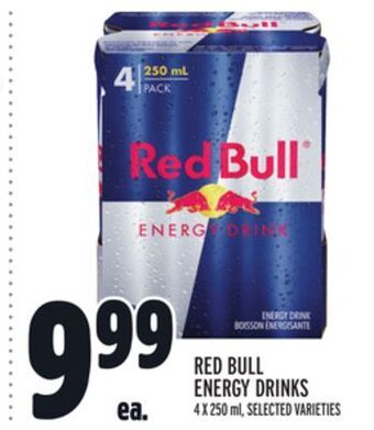 Metro Red bull energy drinks offer