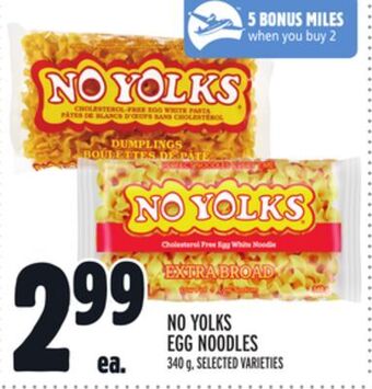 Metro No yolks egg noodles offer