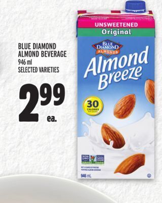 Metro Blue diamond almond beverage offer
