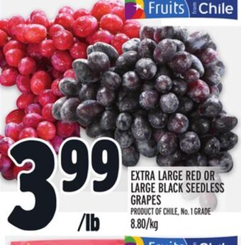Metro Extra large red or large black seedless grapes offer