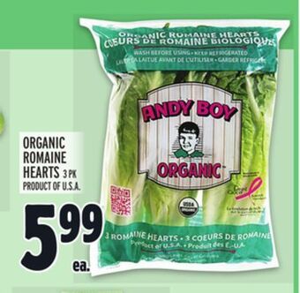 Metro Organic romaine hearts offer
