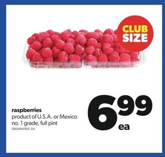 Real Canadian Superstore Raspberries, full pint offer