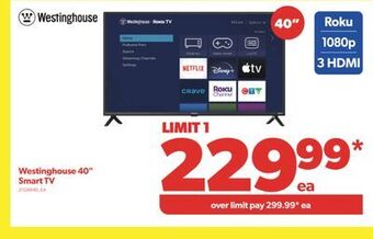 Real Canadian Superstore Westinghouse 40 smart tv offer