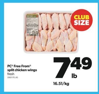 Real Canadian Superstore Pc® free from® split chicken wings offer