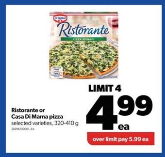 Real Canadian Superstore Ristorante or casa di mama pizza, 320-410 g offer