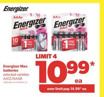 Real Canadian Superstore Energizer max batteries, aa12/aaa8 offer