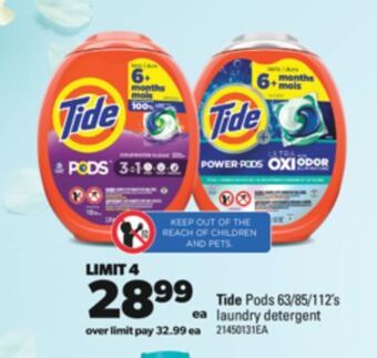 Real Canadian Superstore Tide pods, 63/85/112's laundry detergent offer