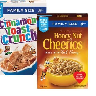 Real Canadian Superstore General mills family size cereal, 475-778 g offer