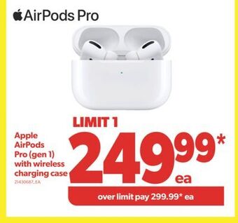 Real Canadian Superstore Apple airpods pro (gen 1) with wireless charging case offer