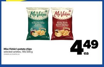 Real Canadian Superstore Miss vickie's potato chips, 190/200 g offer