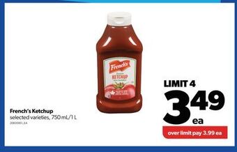Real Canadian Superstore French's ketchup, 750 ml/1 l offer