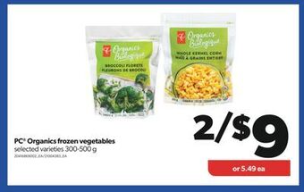 Real Canadian Superstore Pc® organics frozen vegetables, 300-500 g offer