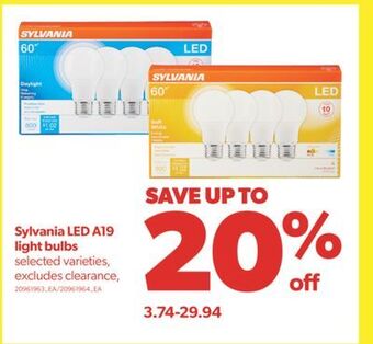 Real Canadian Superstore Sylvania led a19 light bulbs offer