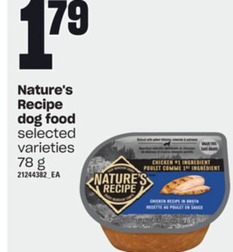 Loblaws Nature's recipe dog food, 78 g offer