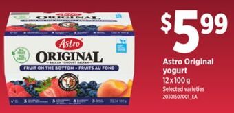 Loblaws Astro original yogurt, 12 x 100 g offer