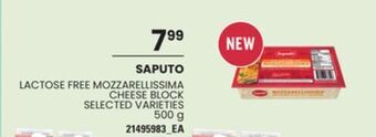 Loblaws Saputo lactose free mozzarellissima cheese block, 500 g offer