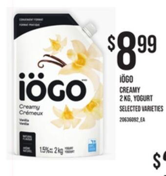 Loblaws Iögo creamy 2 kg, yogurt offer