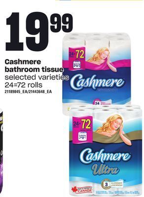 Loblaws Cashmere bathroom tissue, 24=72 rolls offer