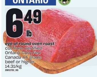 Loblaws Eye of round oven roast offer