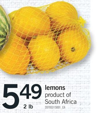 Fortinos Lemons 2 lb offer