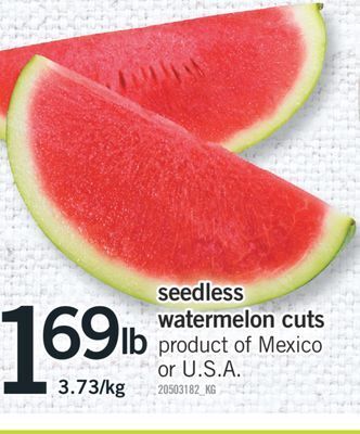 Fortinos Seedless watermelon cuts offer