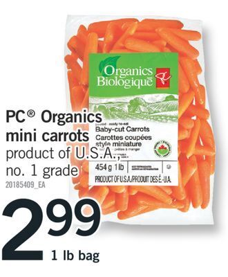 Fortinos Pc® organics mini carrots offer