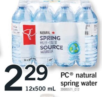 Fortinos Pc® natural spring water, 12x500 ml offer