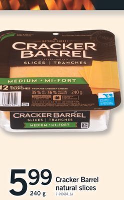 Fortinos Cracker barrel natural slices, 240 g offer