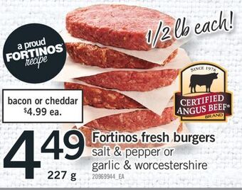 Fortinos Fortinos fresh burgers, 227 g offer