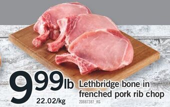 Fortinos Lethbridge bone in frenched pork rib chop offer