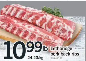 Fortinos Lethbridge pork back ribs offer