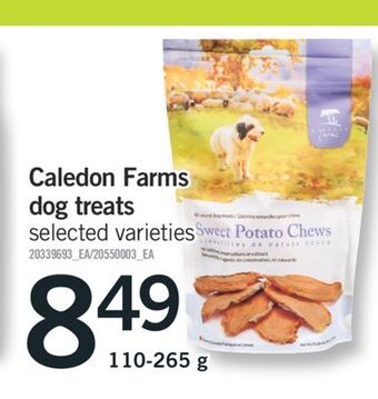 Fortinos Caledon farms dog treats, 110-265 g offer