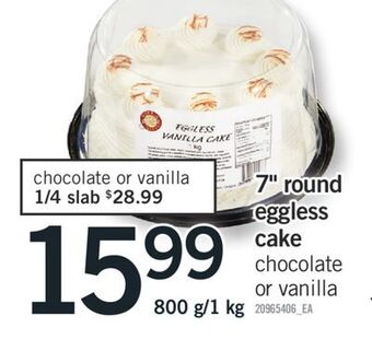 Fortinos 7 round eggless cake, 800 g/1 kg offer