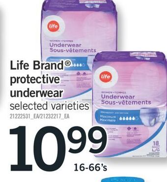 Fortinos Life brand® protective underwear, 16-66's offer
