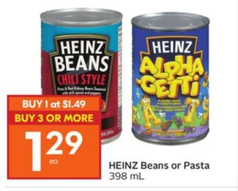 Foodland Heinz beans or pasta 398 ml offer