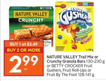 Foodland Nature valley trail mix or crunchy granola bars 130-230 g or betty crocker fruit gushers, fruit roll - ups or fruit by the fo offer