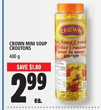 Metro Crown mini soup croutons offer