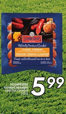 Sobeys Schneiders smoked sausages offer